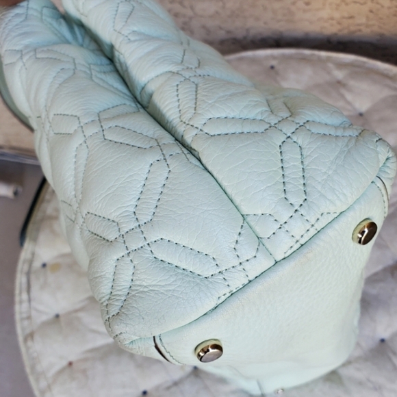 Kate Spade Elena Astor Court Mint Green Quilted Leather Shoulder Tote Bag Large - Picture 16 of 16